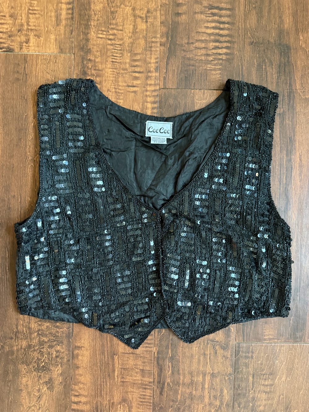 100% silk & sequins too